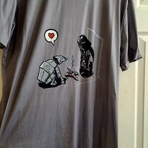 Gray Graphic T-Shirt with Robot Design